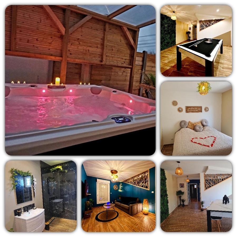 A Fleur de Spa : Maison chaleureuse avec spa privatif et billard. Coulogne Extérieur photo